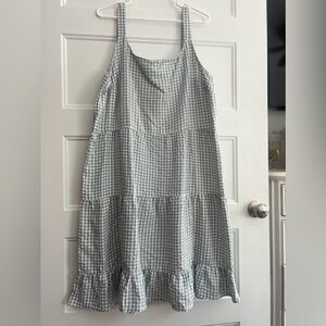 Blue Gingham Flowy Dress
